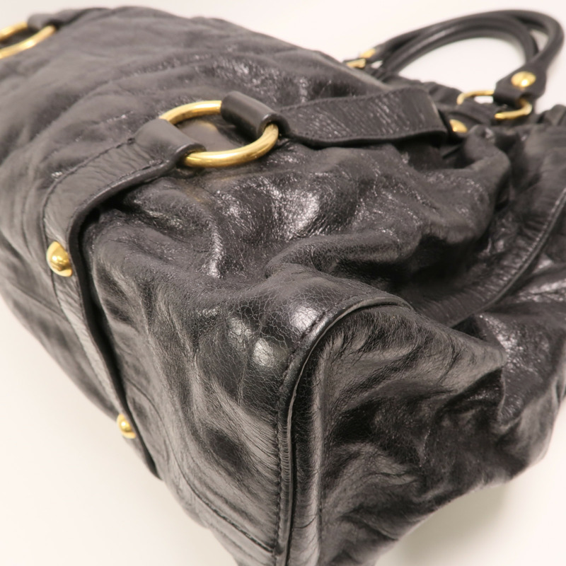 Miu Miu 牛皮皮革2 Way Shoulder金扣手挽肩背兩用袋-11