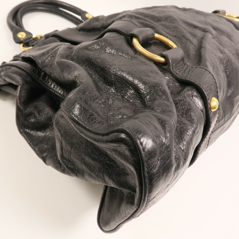 Miu Miu 牛皮皮革2 Way Shoulder金扣手挽肩背兩用袋-12