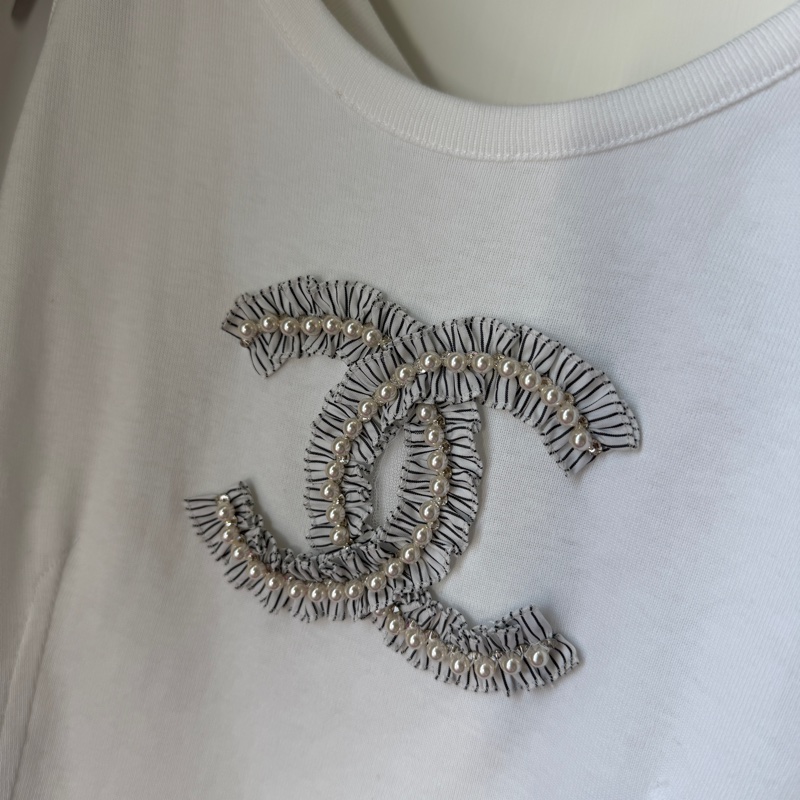 CHANEL 香奈兒【24P 春夏預告】 白色蝴蝶結背心 TOP P76767-3