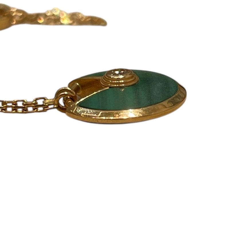 CARTIER 卡地亞 AMULETTE DE CARTIER 孔雀石 鑽石 K18PG 項鍊-3