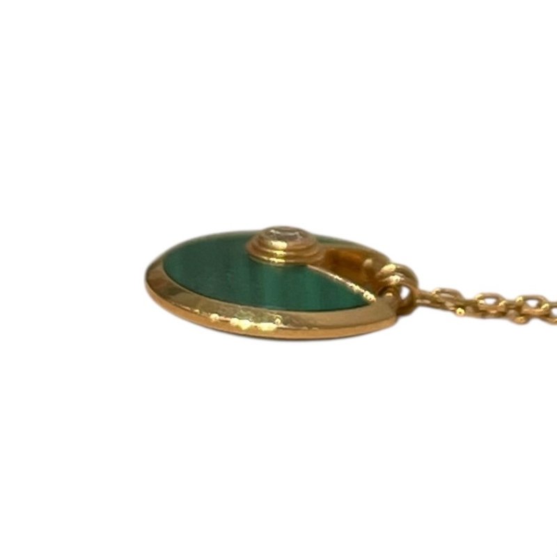 CARTIER 卡地亞 AMULETTE DE CARTIER 孔雀石 鑽石 K18PG 項鍊-4