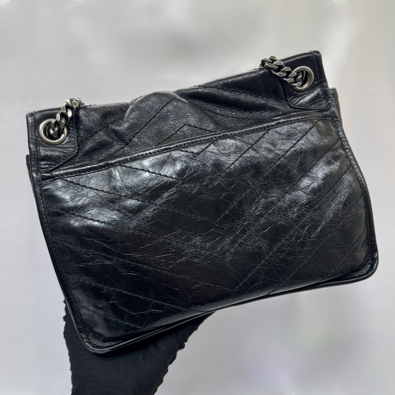 聖羅蘭 　YSL Niki 中號黑色鏈條翻蓋包-1