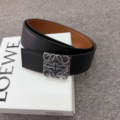 Loewe 黑棕雙面 皮帶 4cm #90 95 100 金扣/銀扣