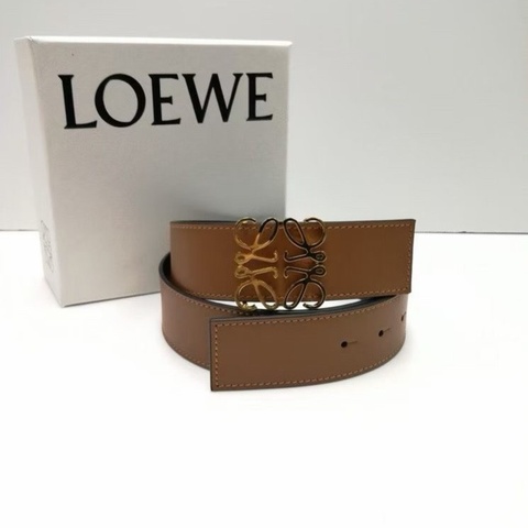 Loewe 黑棕雙面 皮帶 4cm #90 100 金扣