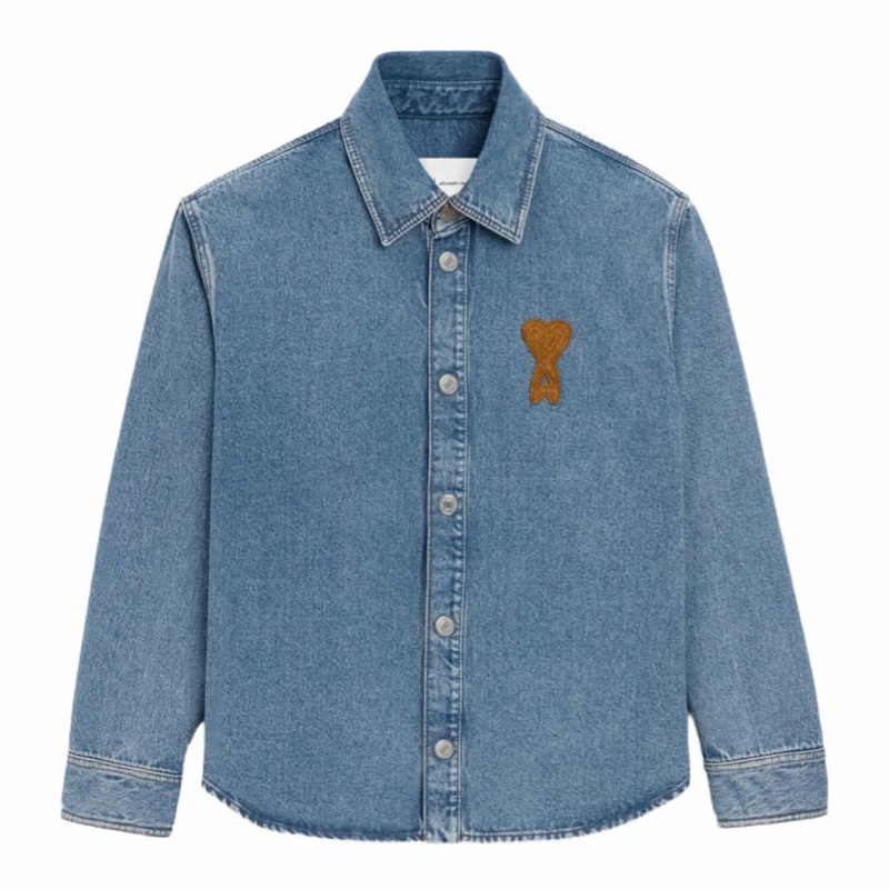 Ami Paris 男女同款 長袖牛仔襯衫XXS XS S M L XL XXL碼-0