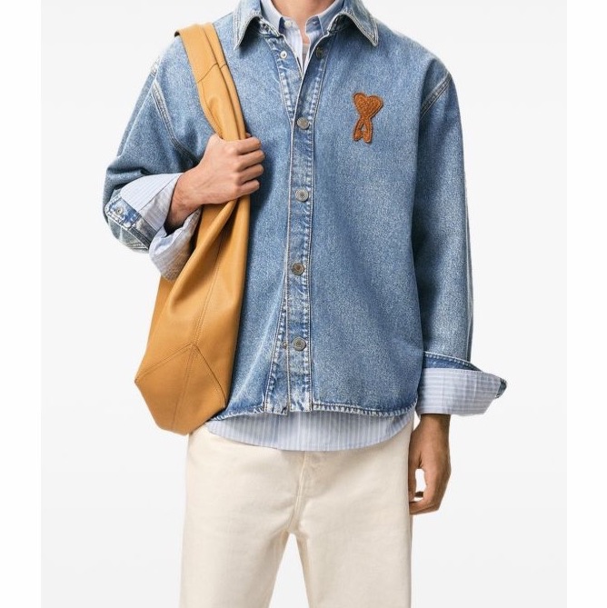 Ami Paris 男女同款 長袖牛仔襯衫XXS XS S M L XL XXL碼-1