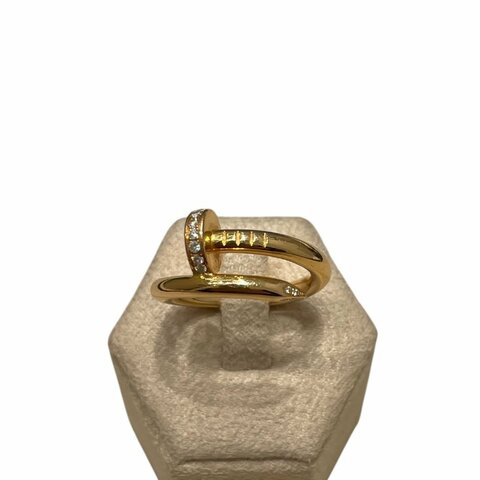 CARTIER 卡地亞 JUSTE UN CLOU 單環戒指 鑽石 K18PG 51碼