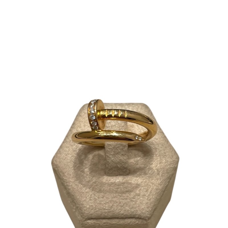 CARTIER 卡地亞 JUSTE UN CLOU 單環戒指 鑽石 K18PG 51碼-0