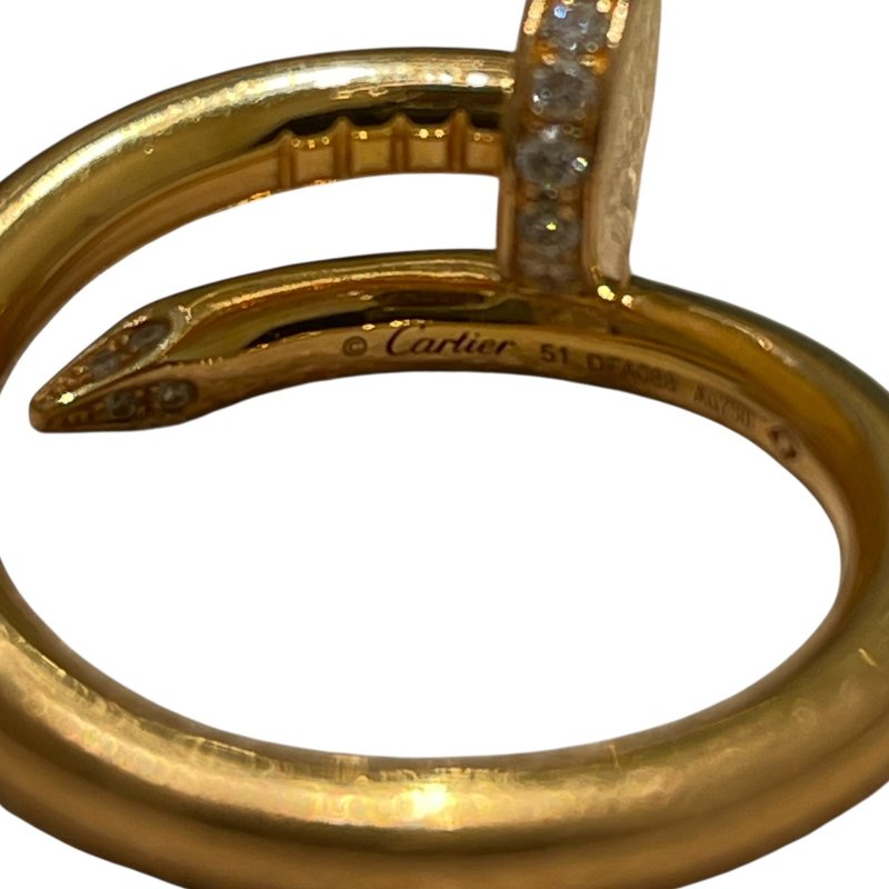 CARTIER 卡地亞 JUSTE UN CLOU 單環戒指 鑽石 K18PG 51碼-6