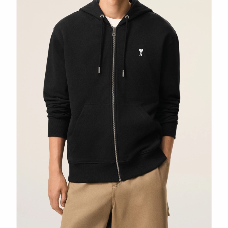 Ami Paris 男士 Ami De Coeur 拉鍊連帽衫XS S M L XL XXL XXXL碼-3