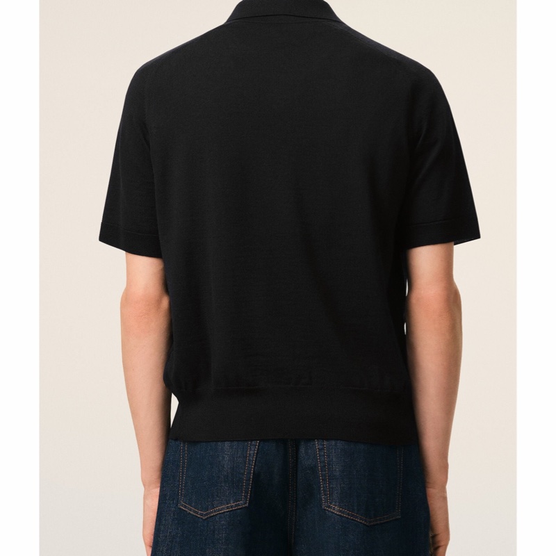 Ami Paris 男士 羊毛針織Polo衫XXS XS S M L XL XXL碼。-2