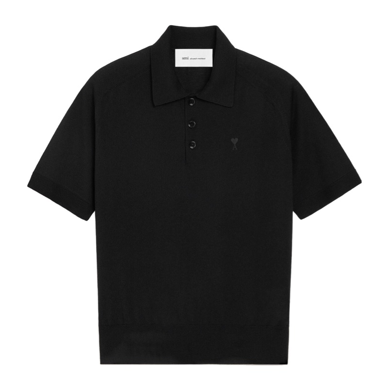 Ami Paris 男士 羊毛針織Polo衫XXS XS S M L XL XXL碼。-3