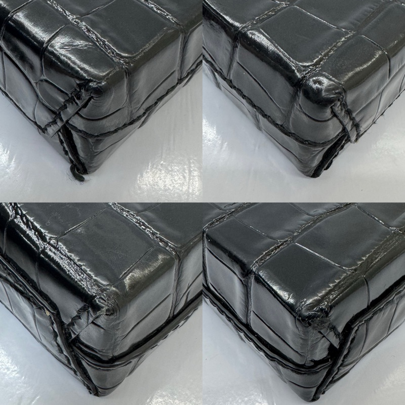 巴黎世家 Balenciaga 迷你鱷魚壓紋手機包 兩用款 黑色 593826-3