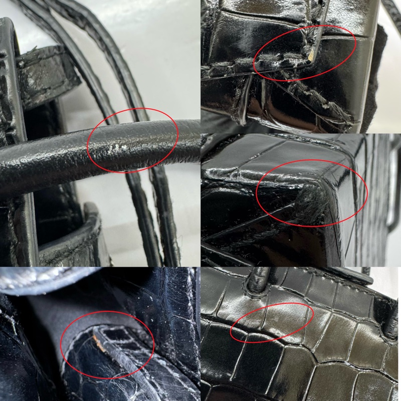 巴黎世家 Balenciaga 迷你鱷魚壓紋手機包 兩用款 黑色 593826-7