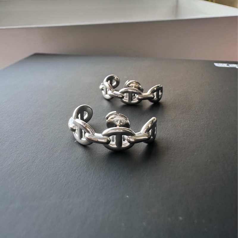 全新 Hermes 愛馬仕 Chaine d'ancre Enchainee爬耳式耳環-0