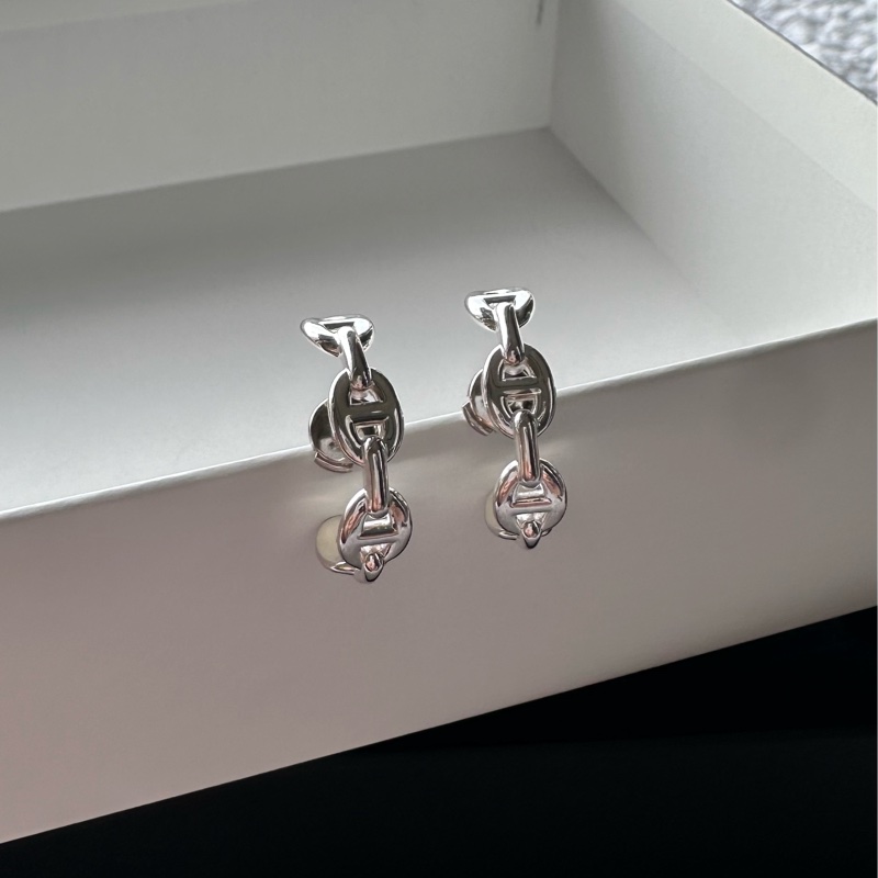 全新 Hermes 愛馬仕 Chaine d'ancre Enchainee爬耳式耳環-3