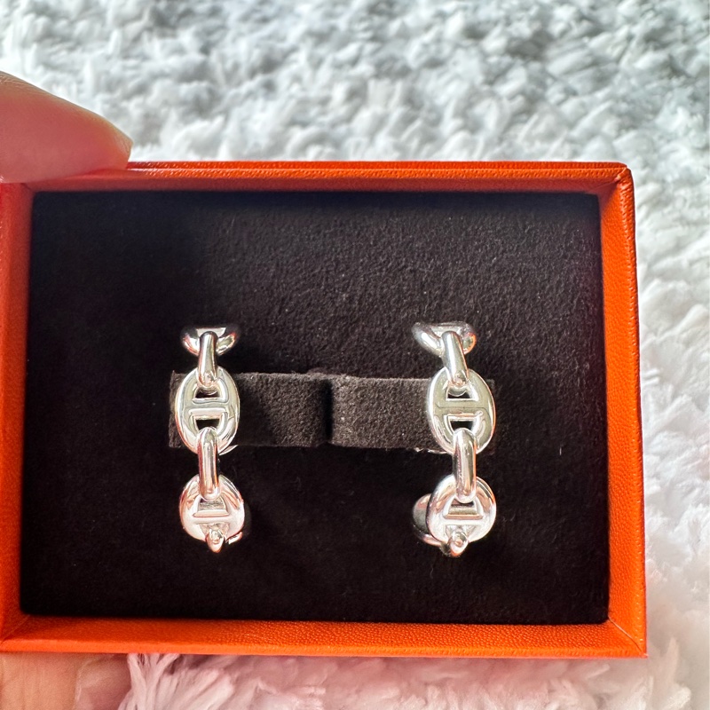 全新 Hermes 愛馬仕 Chaine d'ancre Enchainee爬耳式耳環-5