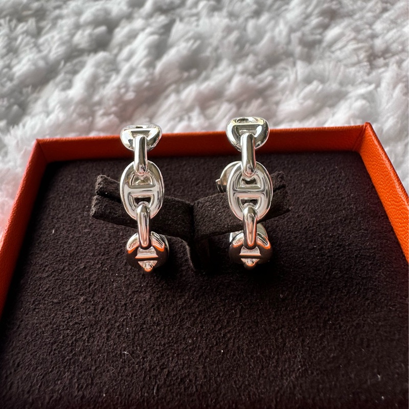 全新 Hermes 愛馬仕 Chaine d'ancre Enchainee爬耳式耳環-6