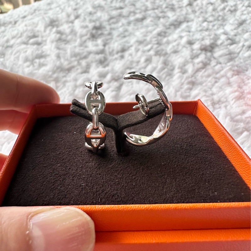 全新 Hermes 愛馬仕 Chaine d'ancre Enchainee爬耳式耳環-7