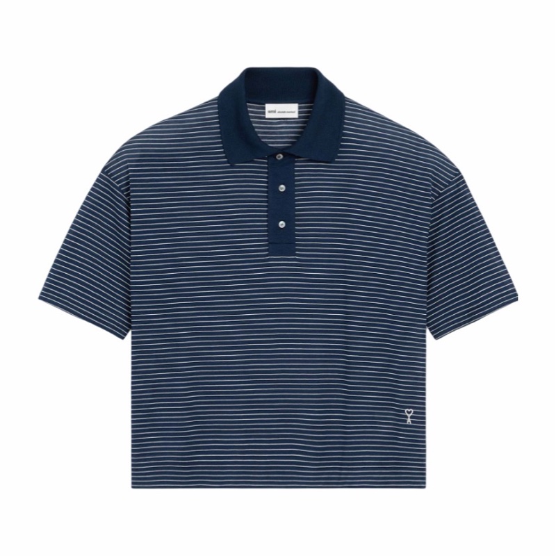 Ami Paris 男女同款 短袖Polo衫XXS XS S M L XL XXL碼模特身高：185CM，穿著M碼。模特身高：179CM，穿著XS碼。-3