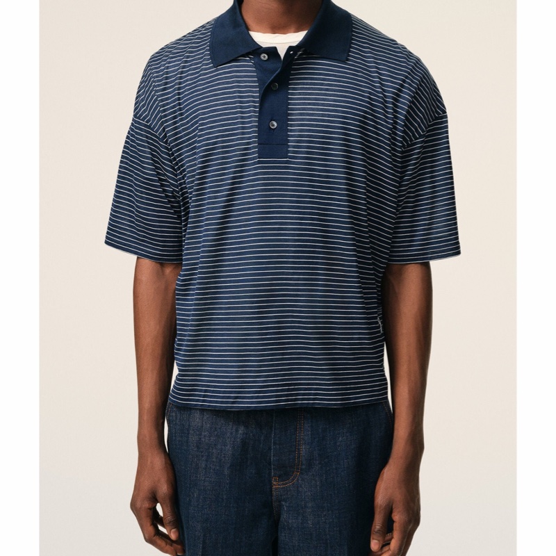 Ami Paris 男女同款 短袖Polo衫XXS XS S M L XL XXL碼模特身高：185CM，穿著M碼。模特身高：179CM，穿著XS碼。-4