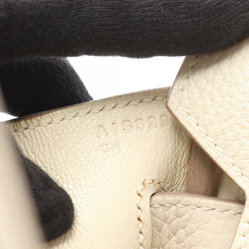 愛馬仕 Birkin 30 手提包，Clemence 皮革，米色 Craie，金色五金，二手，女士款-4