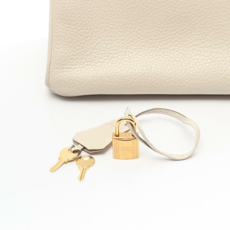 愛馬仕 Birkin 30 手提包，Clemence 皮革，米色 Craie，金色五金，二手，女士款-5