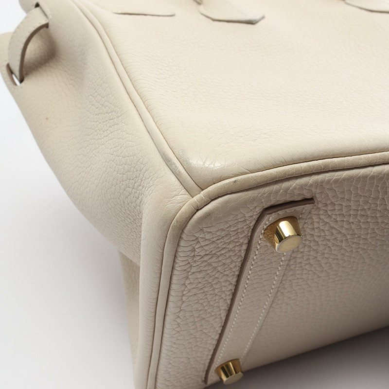 愛馬仕 Birkin 30 手提包，Clemence 皮革，米色 Craie，金色五金，二手，女士款-9