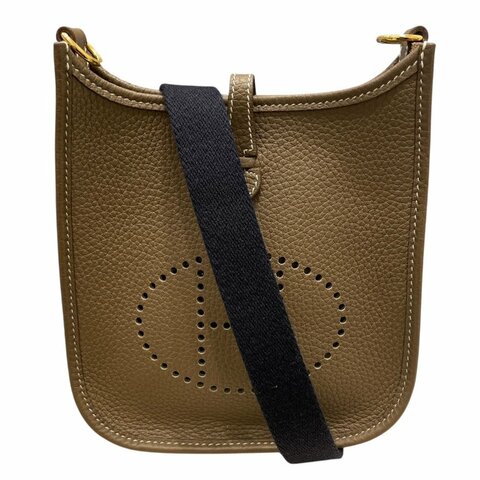 HERMES 愛馬仕 MINI EVELYNE 16 TOGO 大象灰 金釦