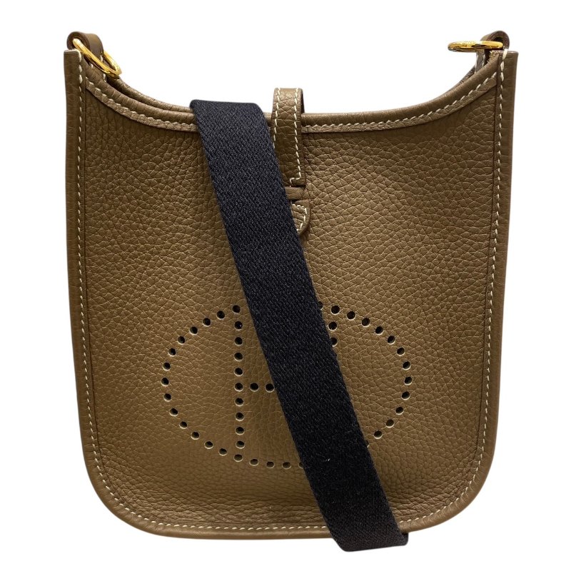 HERMES 愛馬仕 MINI EVELYNE 16 TOGO 大象灰 金釦-0