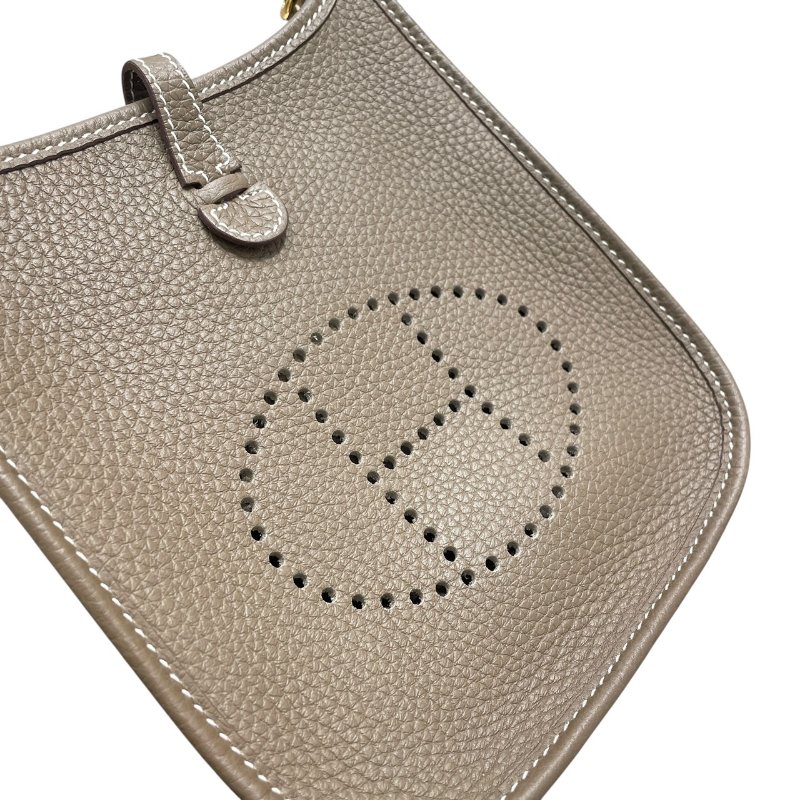HERMES 愛馬仕 MINI EVELYNE 16 TOGO 大象灰 金釦-10
