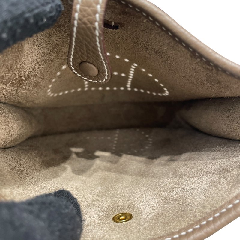 HERMES 愛馬仕 MINI EVELYNE 16 TOGO 大象灰 金釦-11