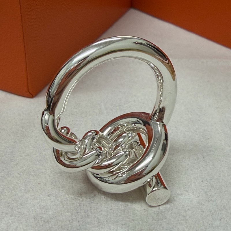 愛馬仕 Croisette 純銀戒指 55號-2