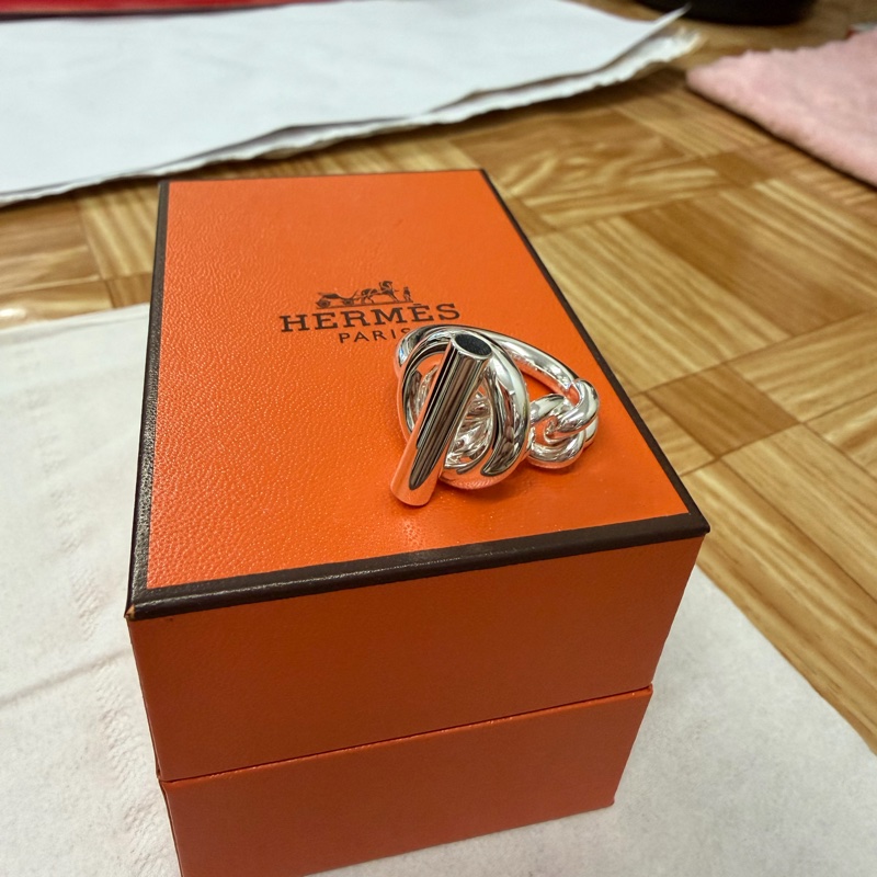 愛馬仕 Croisette 純銀戒指 55號-3