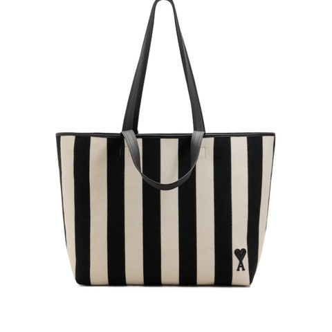 Ami Paris 男女同款 條紋單肩包均碼碼39cm*21cm*34cm