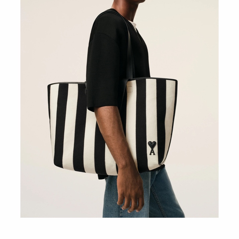 Ami Paris 男女同款 條紋單肩包均碼碼39cm*21cm*34cm-1