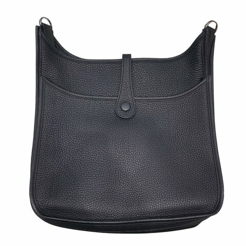 HERMES 愛馬仕 EVELYNE PM 肩背包 TOGO 黑色 銀釦
