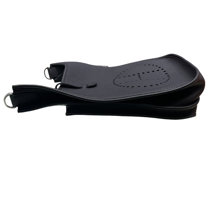 HERMES 愛馬仕 EVELYNE PM 肩背包 TOGO 黑色 銀釦-3