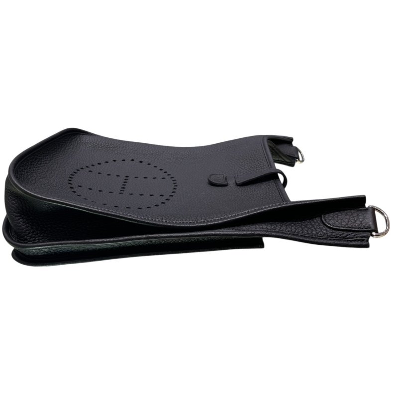 HERMES 愛馬仕 EVELYNE PM 肩背包 TOGO 黑色 銀釦-4