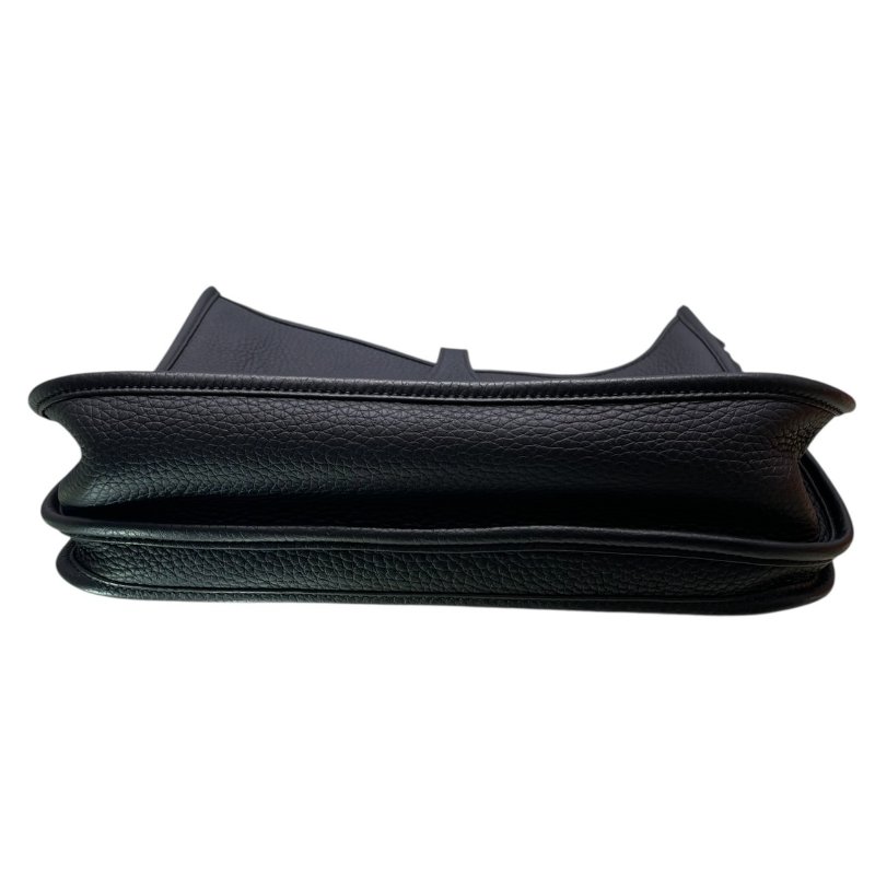 HERMES 愛馬仕 EVELYNE PM 肩背包 TOGO 黑色 銀釦-5