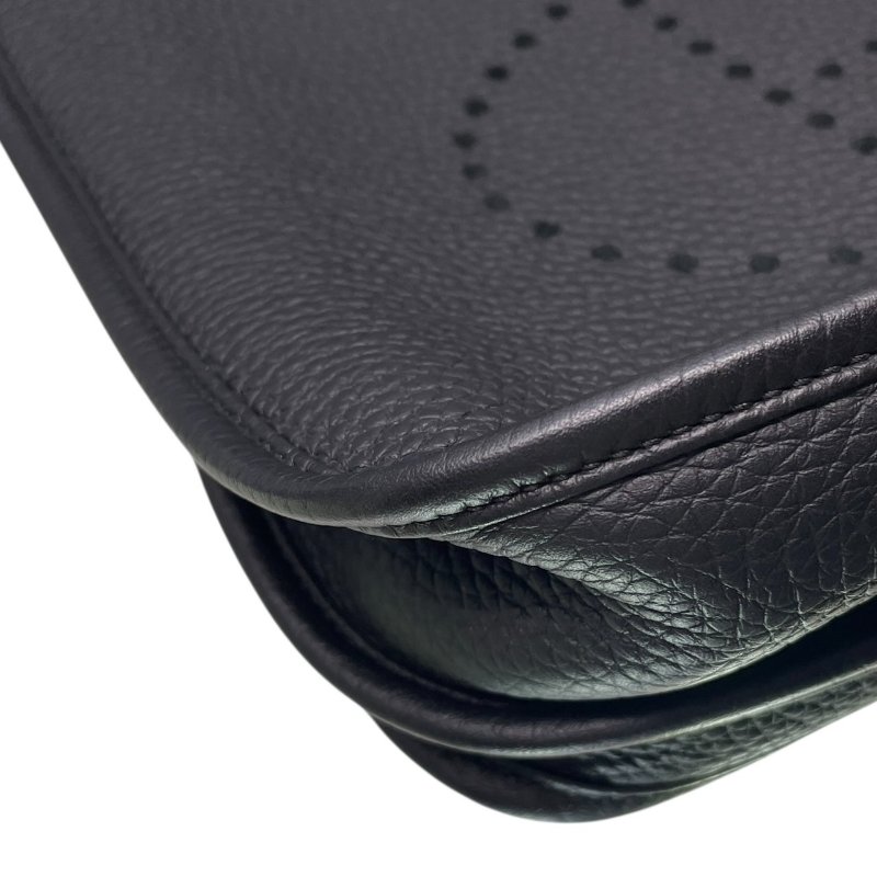 HERMES 愛馬仕 EVELYNE PM 肩背包 TOGO 黑色 銀釦-6