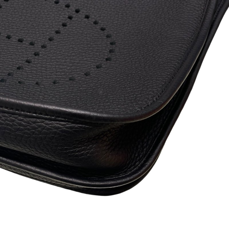 HERMES 愛馬仕 EVELYNE PM 肩背包 TOGO 黑色 銀釦-7