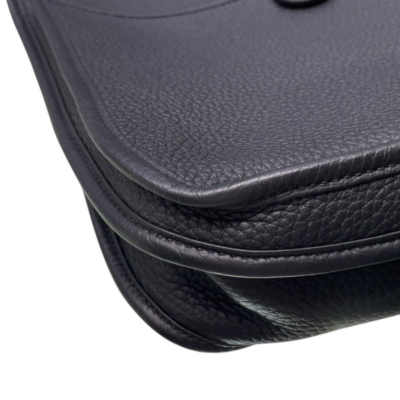 HERMES 愛馬仕 EVELYNE PM 肩背包 TOGO 黑色 銀釦-8