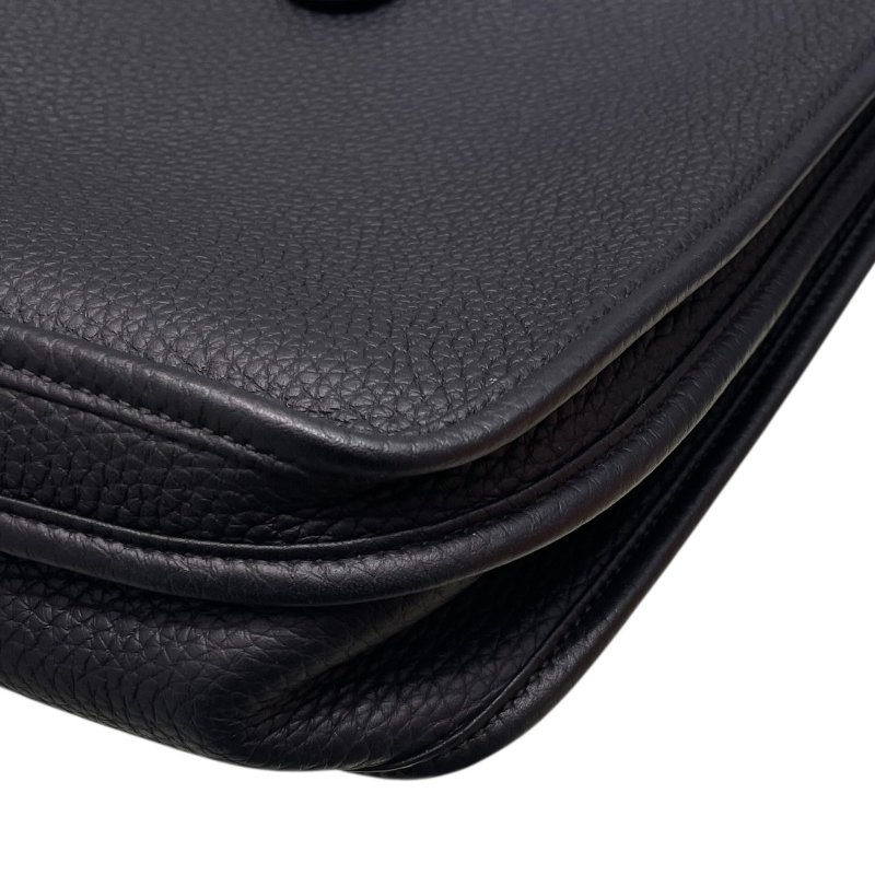 HERMES 愛馬仕 EVELYNE PM 肩背包 TOGO 黑色 銀釦-9