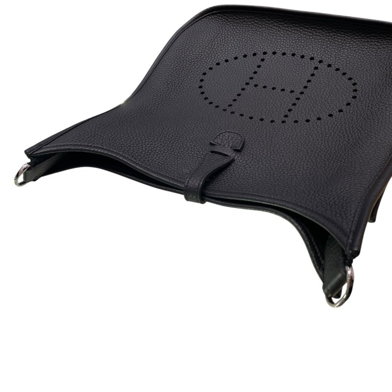 HERMES 愛馬仕 EVELYNE PM 肩背包 TOGO 黑色 銀釦-10