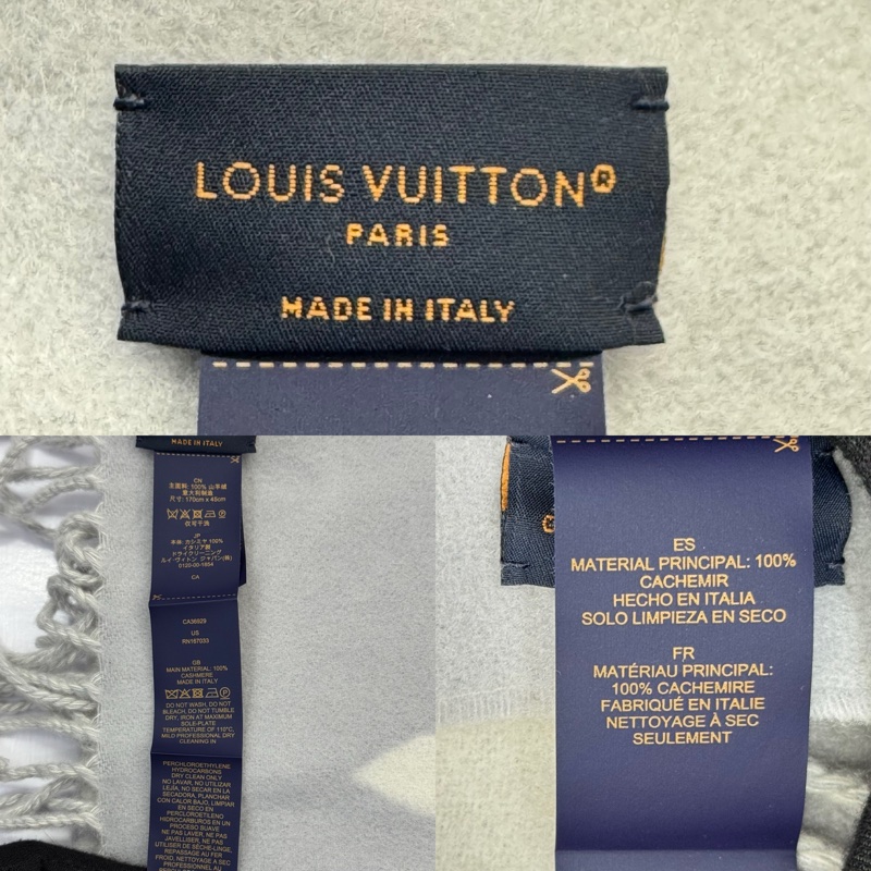 Louis Vuitton 圍巾 / 披肩 M90838 紫灰/白色-9