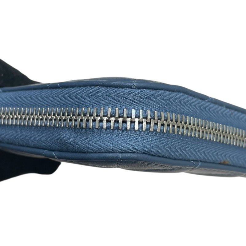 CHANEL 香奈兒 LOGO長夾 羊皮 灰藍色 銀釦-8