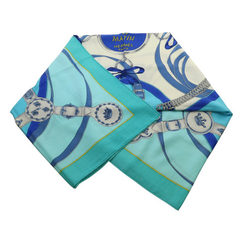 HERMES 羊絨/絲質Scarf 140X140絲巾