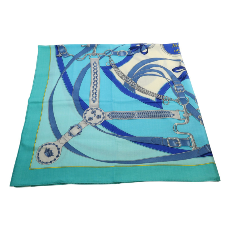 HERMES 羊絨/絲質Scarf 140X140絲巾-4