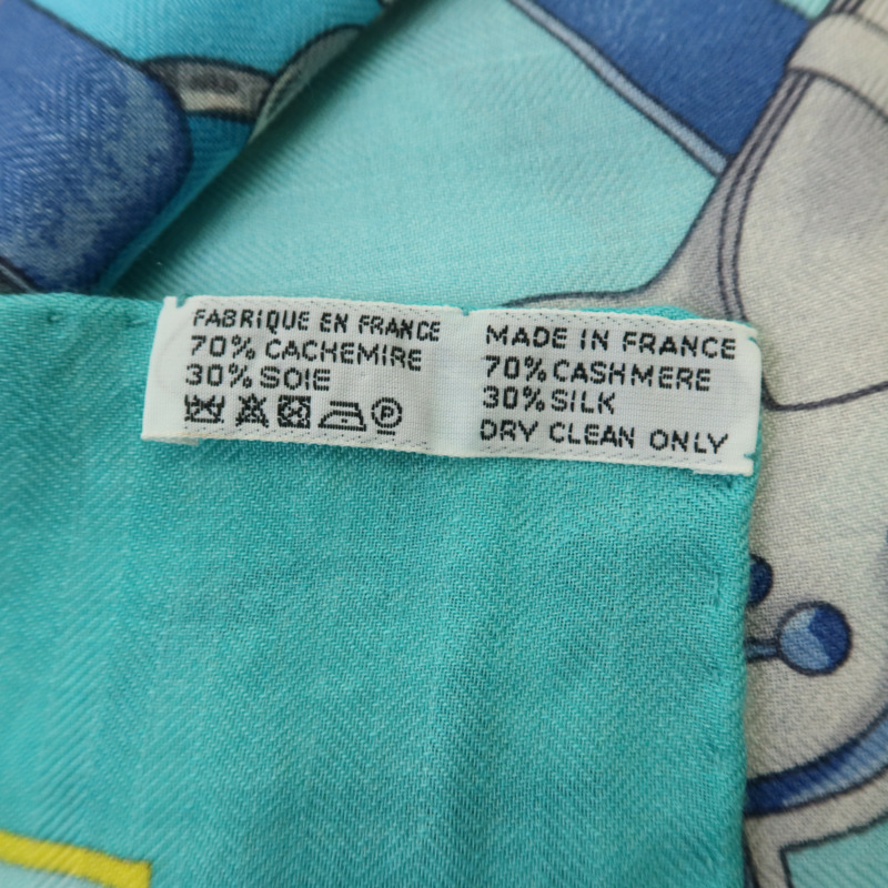 HERMES 羊絨/絲質Scarf 140X140絲巾-5